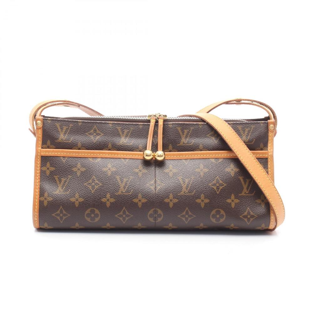 Louis Vuitton Popincourt Long Shoulder Bag Canvas Leather Monogram Brown